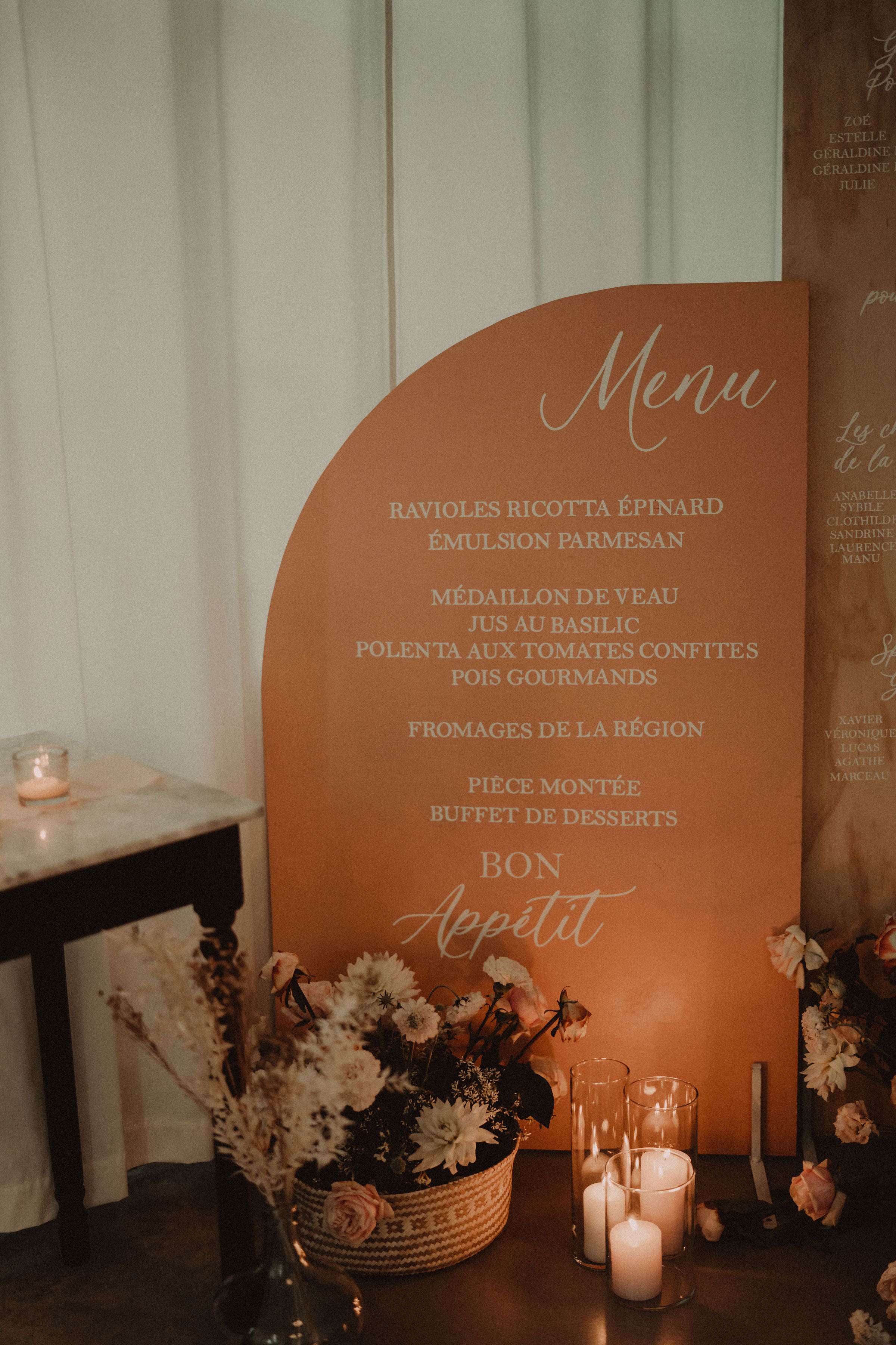 Menu Mariage Sur Panneau Min