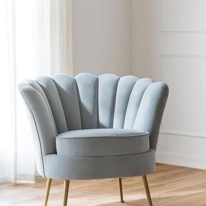 Fauteuil En Velours Morla Bleu 3L