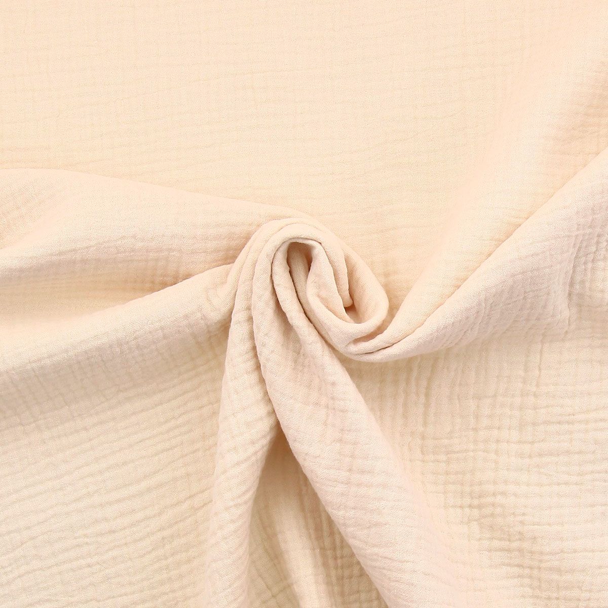 Tissu Double Gaze De Coton Champagne